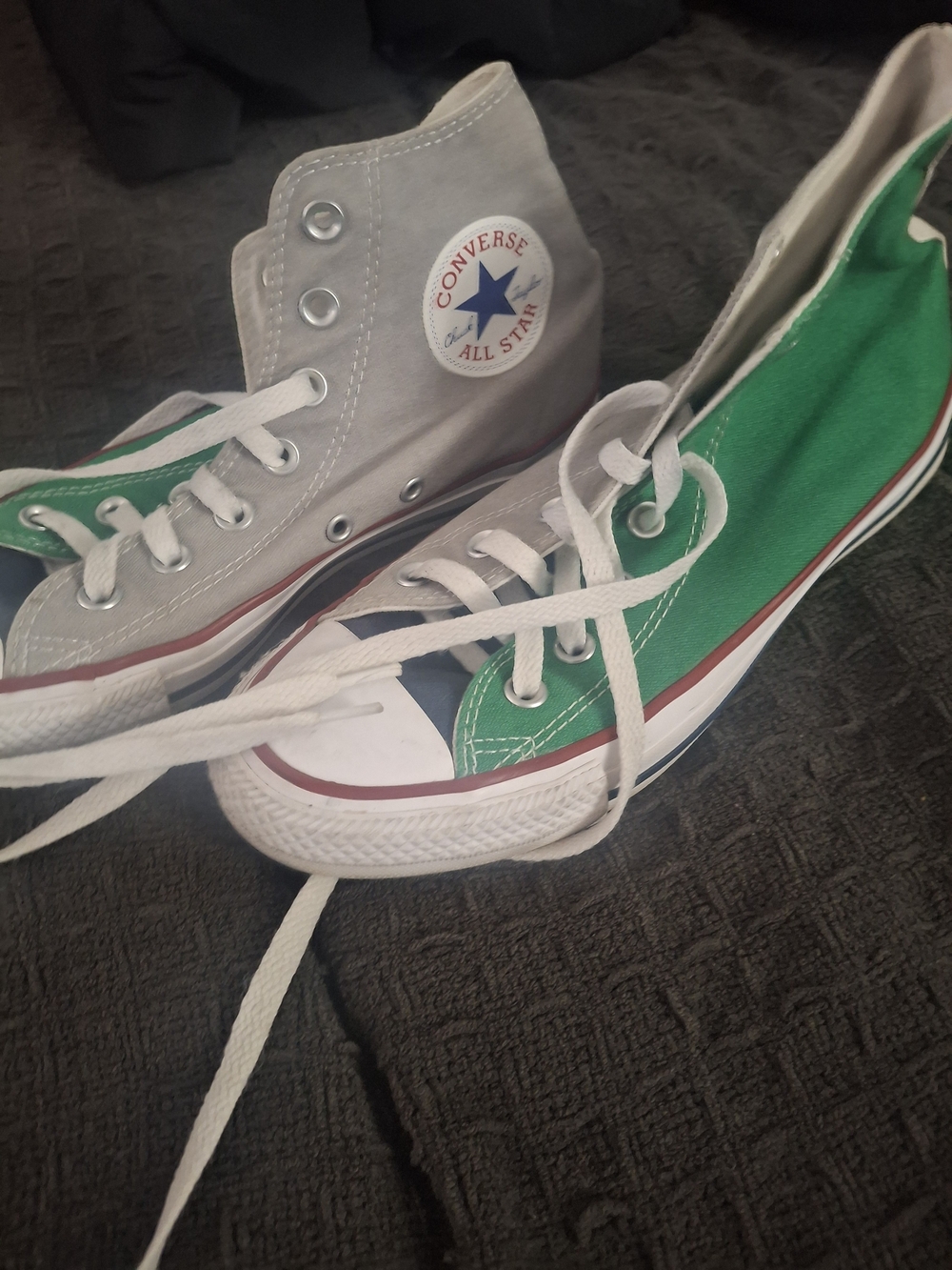 Converse Kids High-Top Sneakers in Gray & Green